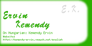 ervin kemendy business card